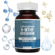 (60 Capsules) L-methylfolate 5-MTHF -with Vitamin B9,b12 -Improve Mood And Cognition, Support Nerve Function, Heart Health, Menopausal Use, Feminine Care