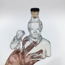 (1pcs color random) Unique Shaped Glass Red Wine Decanter, 300ml Whiskey Bottle, Liquor Steeping Jar, Wine Divider, Decorative Ornament, Best Holiday Gift