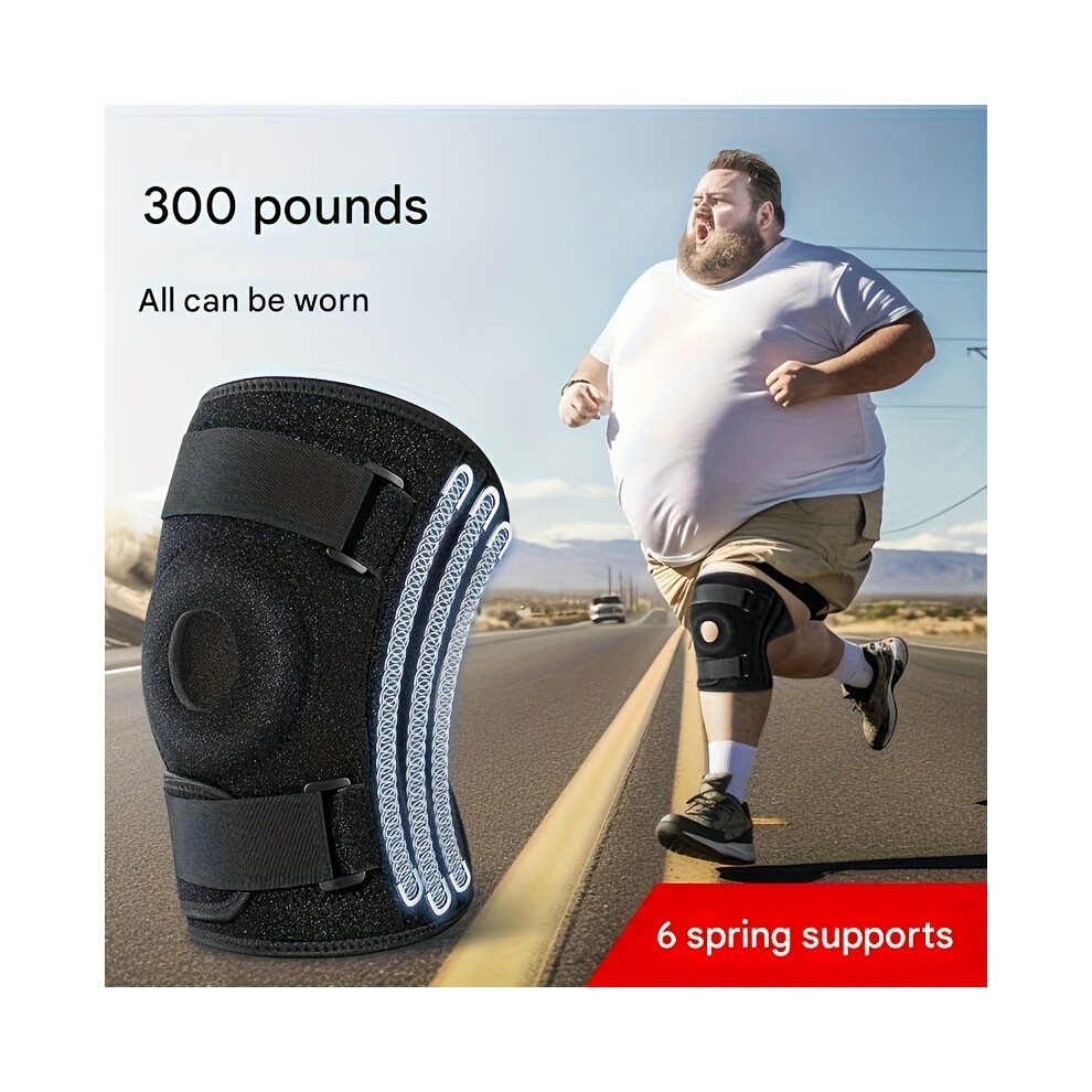 Photos - Elbow & Knee Pads ) Extra Large Knee Brace with 6 Spring Supports, Breathable Fabric & Silicone Design | All-Season S(3-4XL (weight 85-115 kg)