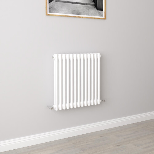 AICA (600x605mm 2 Column) Traditional Cast Iron Radiator White