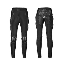 (L, black) Motorcycle Armor Trousers Motocross Pants Long Armor Knee Crotch Hip Protection Motorbike Riding Racing Equipment Shorts
