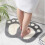 Bath Mat Non-Slip Bath Mat Big Feet Pattern for Bathroom Shower Absorbent(Silver Grey) 5
