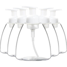 4pcs Clear Plastic Oval Foaming Soap Dispenser Refillable Plastic Pump Bottle with Travel Lock