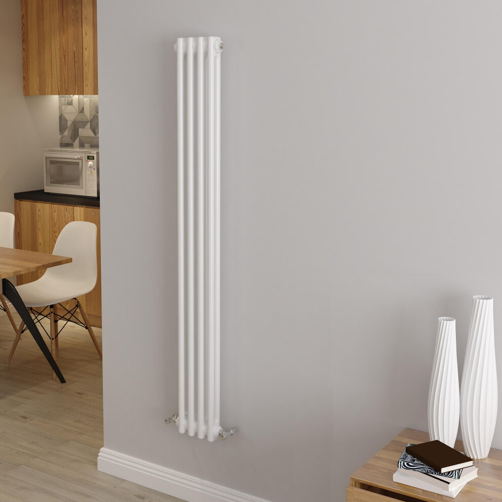 Aica (1500X200mm 2 Column) Traditional Cast Iron Radiator White