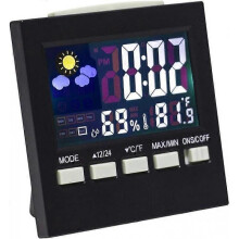 Digital Desk Clock - with LCD Display, Backlight, Time/Date/Week/Alarm Display, Temperature Humidity Monitor and Snooze Function - AC09A HG
