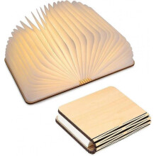 LED Wooden Book Light, Christmas Gift Idea Magnetic Folding Book Light, USB Rechargeable LED Paper Light, Decorative Light with 1000mAh Batteries HG