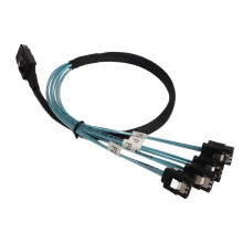 Mini SAS auf 4 SATA Kabel 0,5 m SFF-8087 12 Gbit/s Gold