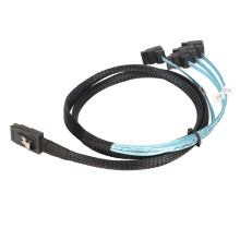 Mini SAS SFF zu 4 SATA 7Pin Datenkabel, Mini SAS SFF 8087 auf 4 SATA 7Pin Winkelkabel für Festplatten, Computer, 1 Meter