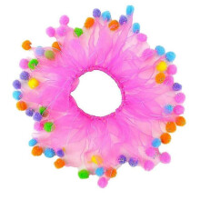 Pink Birthday Pompon Dog Collar - Cute And Stylish Accessory for Your Pet