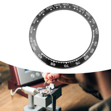 Keramische Lünetteneinlage 39,3 mm / 31 mm, Weiß auf Schwarz