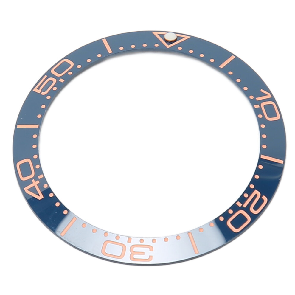 Professionelles Uhren-LüNette-Insert 38Mm Keramik-UhrenlüNette Ring Ersatzteil FüR Uhrmacher Blau Grund RoséGold Ziffer-image