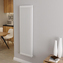 (1500x470mm 2 Column) Traditional Cast Iron Radiator White