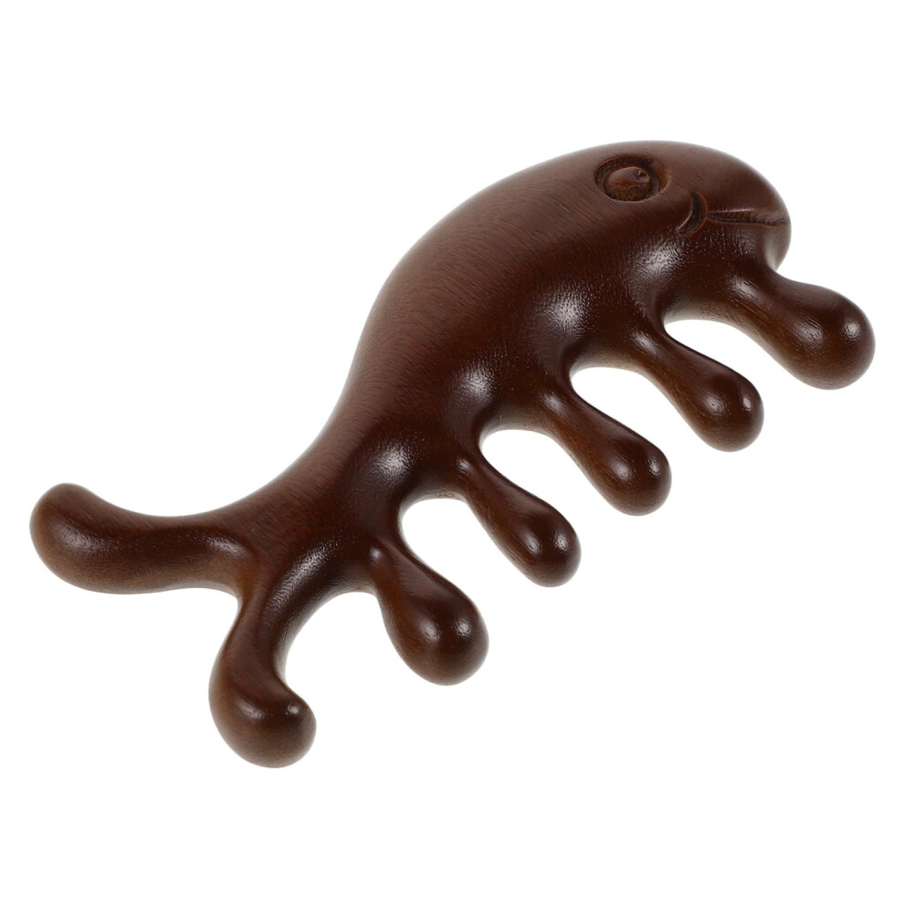 Unisex Sandalwood Scalp Massage Tool Handheld Natural Meridian Wooden Massager For Scalp And Facial Massages Promotes Circulation