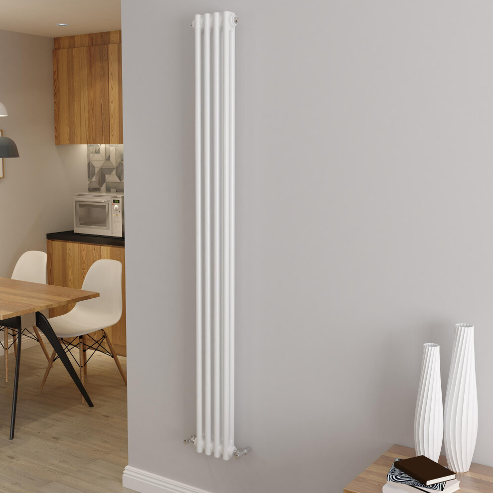 Aica (1800X200mm 2 Column) Traditional Cast Iron Radiator White