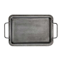 European Retro Square Iron Plate with Handles Metal Vintage Tray