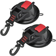 2 Pieces Suction Cup Anchors with Tie-Down Hooks To Secure, Camping Tie-Down Hooks, Awning Suction Cup Anchors