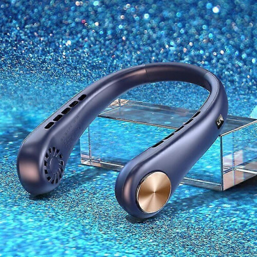 Mini Fan Neck Strap Leafless Lazy Neck Hanging Cooler Usb Rechargeable Portable 1