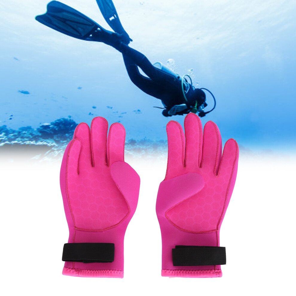 3mm Neoprene Water Gloves, Anti Slip 5-Finger Wetsuit Gloves, Red XS