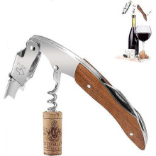 Sommelier Knife, Professional Bottle Opener, Professional Wooden Handle Stainless Steel Bottle Opener,
