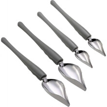 4Pcs Stainless Steel Gravy Boat Drizzling Spoon with Conical Nozzle