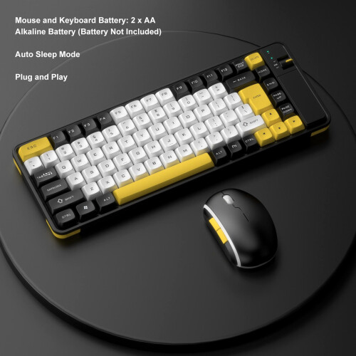 84-Key Wireless Keyboard & Mouse Set, Bluetooth, Yellow 2