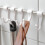 White Adhesive Hooks Reusable Wall Mounted Bathroom Towel Holder 7