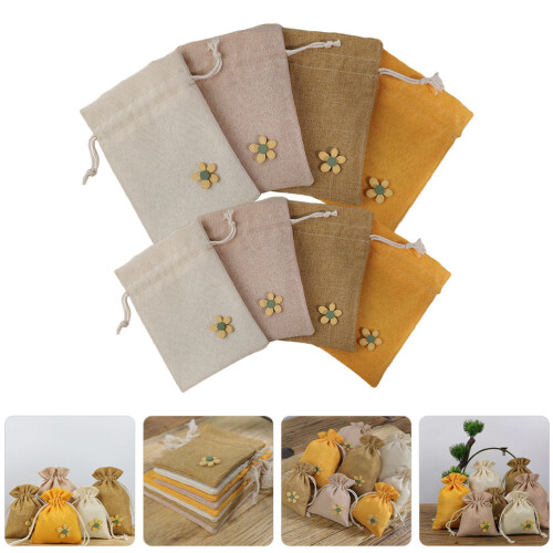 8Pcs Lavender Sachet Bags Assorted Color Durable Cloth Storage Pouches 2
