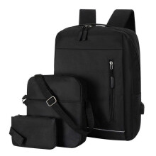3 Pcs Travel Laptop Large Backpack, College Luggage Bags, Suitable for 16 Inch Computer Models, Black