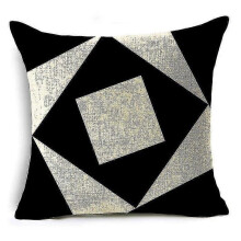 Black White Geometric Design Linen Cushion Cover Sofa Pillow Cover Bedroom