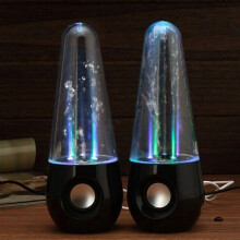 LED Light Water Dancing Fountain Speaker Hifi 3D Surround Sound Subwoofer-Black
