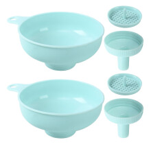 2 Sets Multi-Function Plastic Oil Funnel Wide Mouth Kitchen Supply