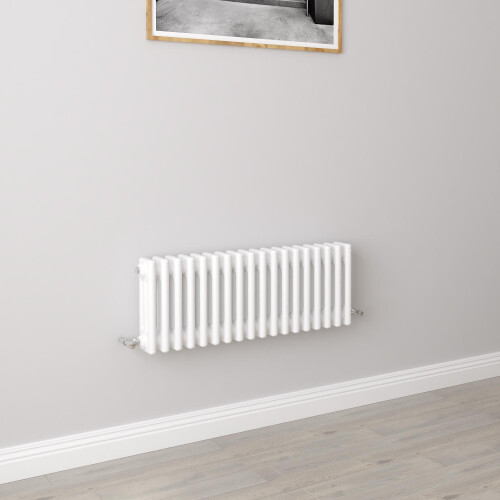 AICA (300x830mm 3 Column) Traditional Cast Iron Radiator White