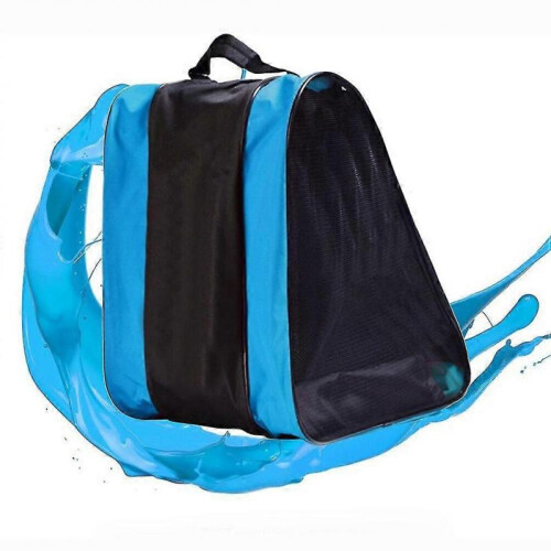 Mesh Net Roller Skating Bag Scooter Bag Adjustable Shoulder Strap Handbag Skateboard Shell Carrying Bag(blue) 1