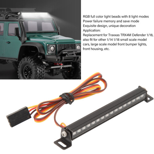 TRX4M Defender RC Dachlicht 16LED 64x9x7mm Schwarz 2