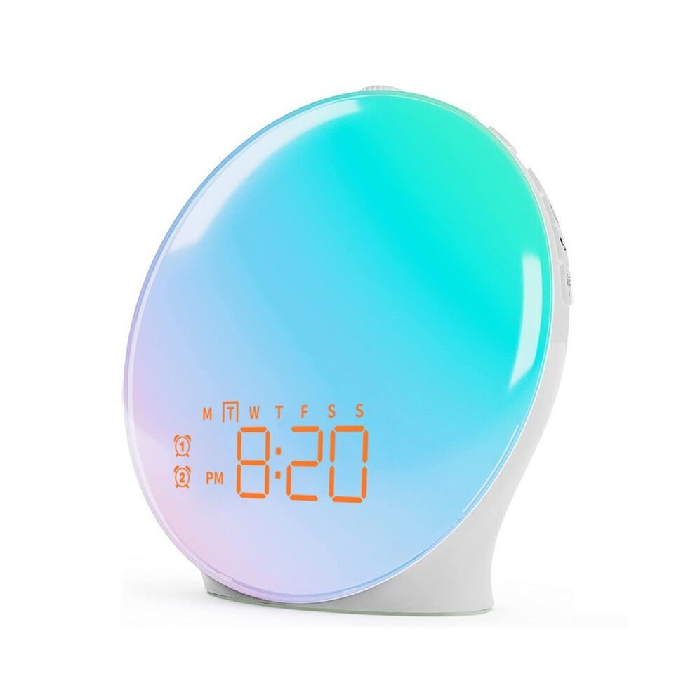 Children's Alarm Clock Sunrise Simulation, Dual Alarms, Fm Radio, Night Colours, Standard Edition Light
