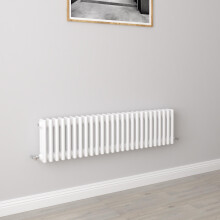 (300x1190mm 3 Column) Traditional Cast Iron Radiator White