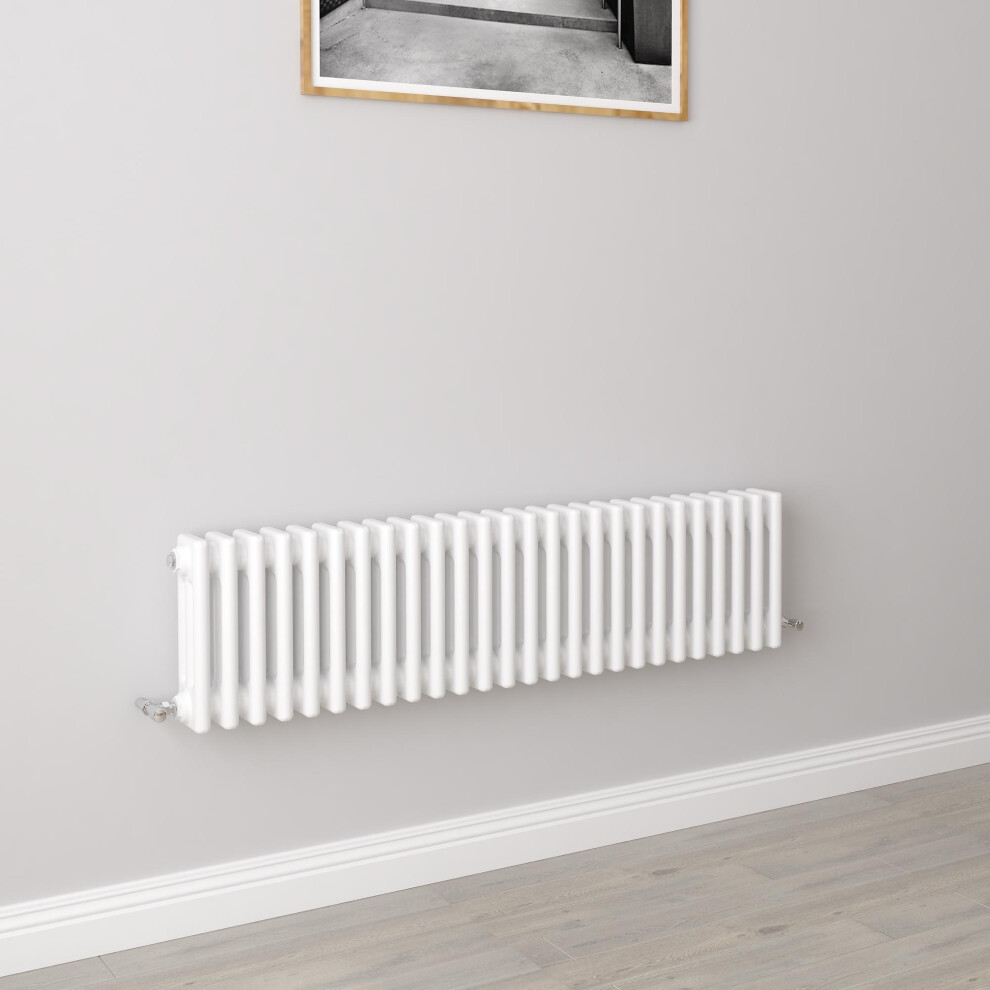 Aica (300X1190mm 3 Column) Traditional Cast Iron Radiator White