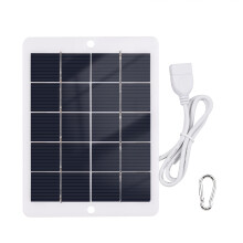 3W 5V Tragbarer Solarladegerät Wetterfestes Solarmodul Ladegerät für Camping mit USB-Schnittstelle zum Laden von Mobiltelefonen Mini-Ventil