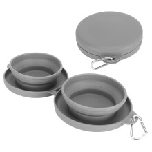 Zusammenklappbare Hundeschalen BPA-freier lebensmittelechter Silikon 2-in-1 erweiterbare Futter- und Wasserschale für Reisen