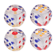 10 Stück 2,5 cm 6-seitiges Würfelset, durchscheinend