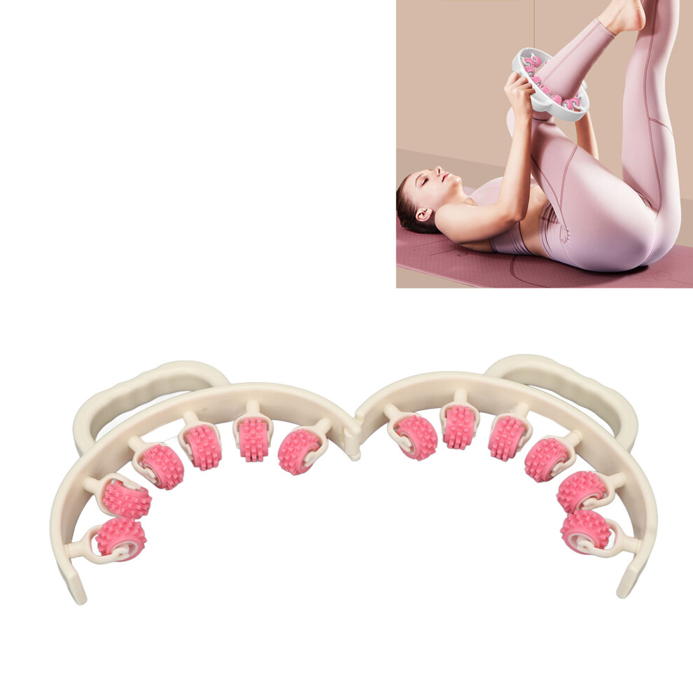 Leg Roller Massager Pink PP Rubber Indoor Muscle Relax Tool