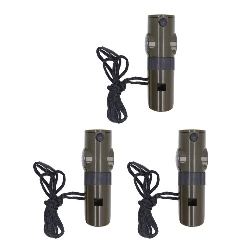 3 Stück 7-in-1 Multifunktionspfeife 25mAh LED-Kompass