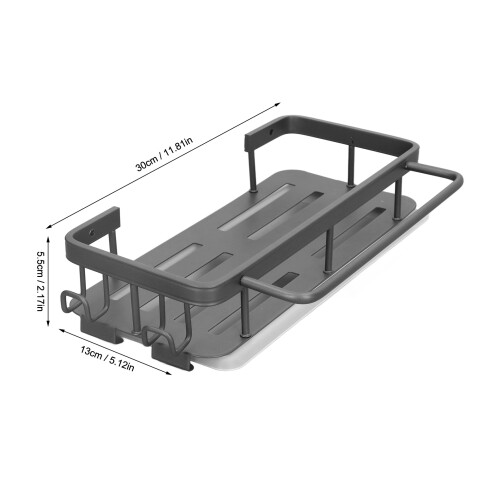 Rustproof Aluminum Wall Mount Sink Shelf with Dish Drying Rack 1