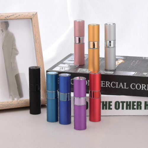 (Purple) 8ml Mini Portable Spray Bottle Atomizer Sprayer Bottle Twist-on Refillable 3pcs Perfume Spray Empty Bottle