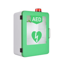 AED Defibrillator Wall Mounted Storage Cabinet Outdoor Box With Alarm Emergency Flash Light Fits All Brands Hospital