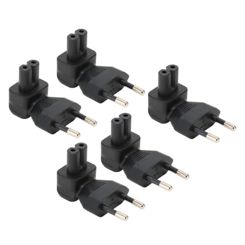 5 Stück IEC320 C7 Netzadapter, männlich auf weiblich, Elbogenstecker, Power-Plug-Adapter 1