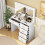 White Dressing Table with 5 Drawers and 11 LED Lighted Makeup Mirror 7