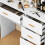 White Dressing Table with 5 Drawers and 11 LED Lighted Makeup Mirror 8