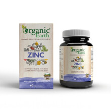 Organic Earth Zinc 25 Mg support for immunity, skin health, metabolism 60 Capsules
