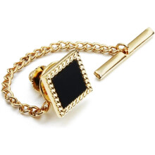 Tie Clip Square Black Enamel For Men D_108 Model Men's Accessories